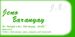 jeno baranyay business card